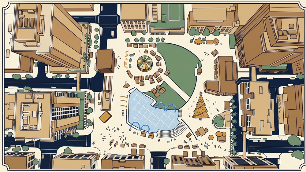 Map of Gallagher Square Christmas Market