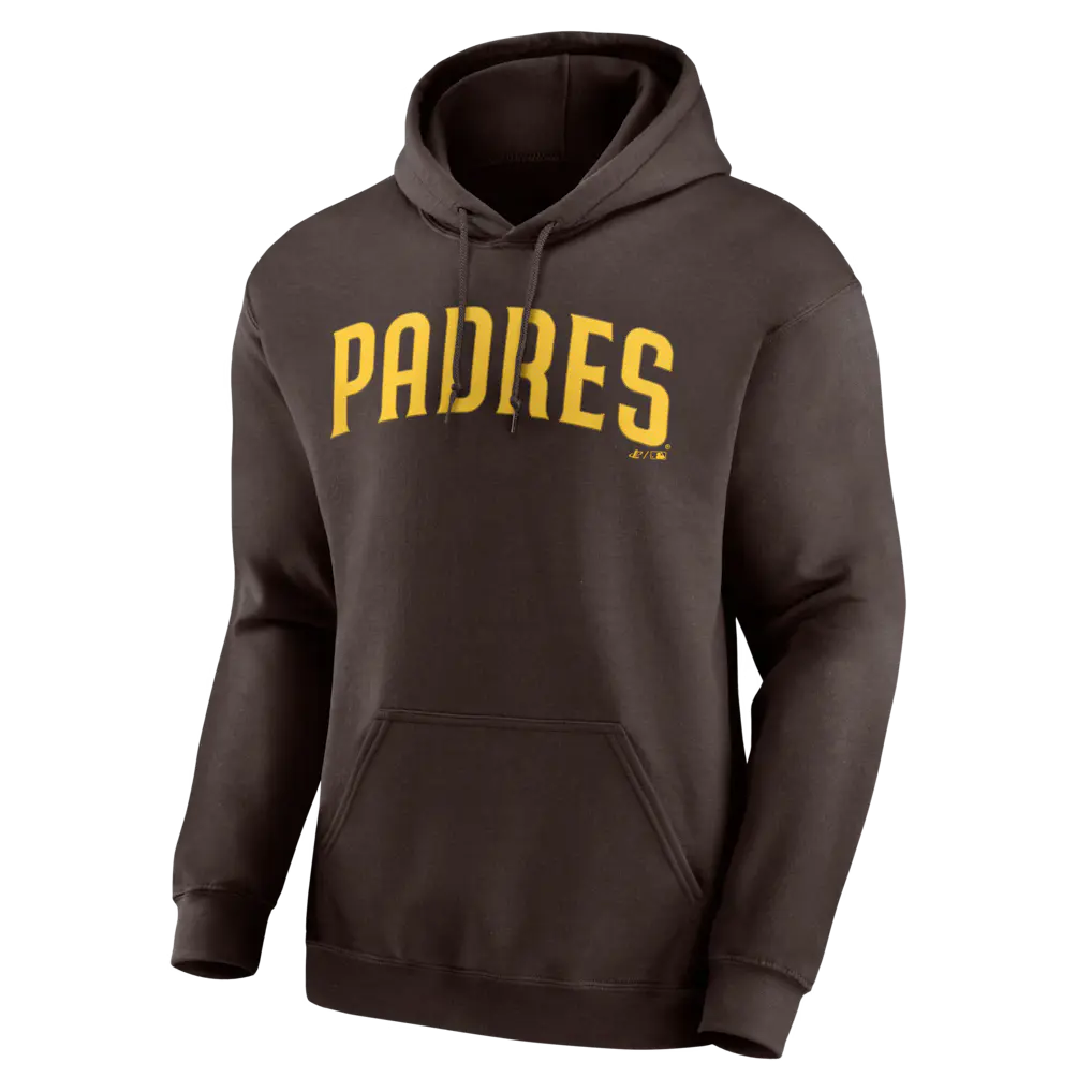 Men's San Diego Padres Logo Athletic Brown Wordmark Hoodie